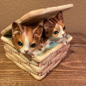 Theodora for Sigma Vintage Cat Trinket Box Jewelry Holder